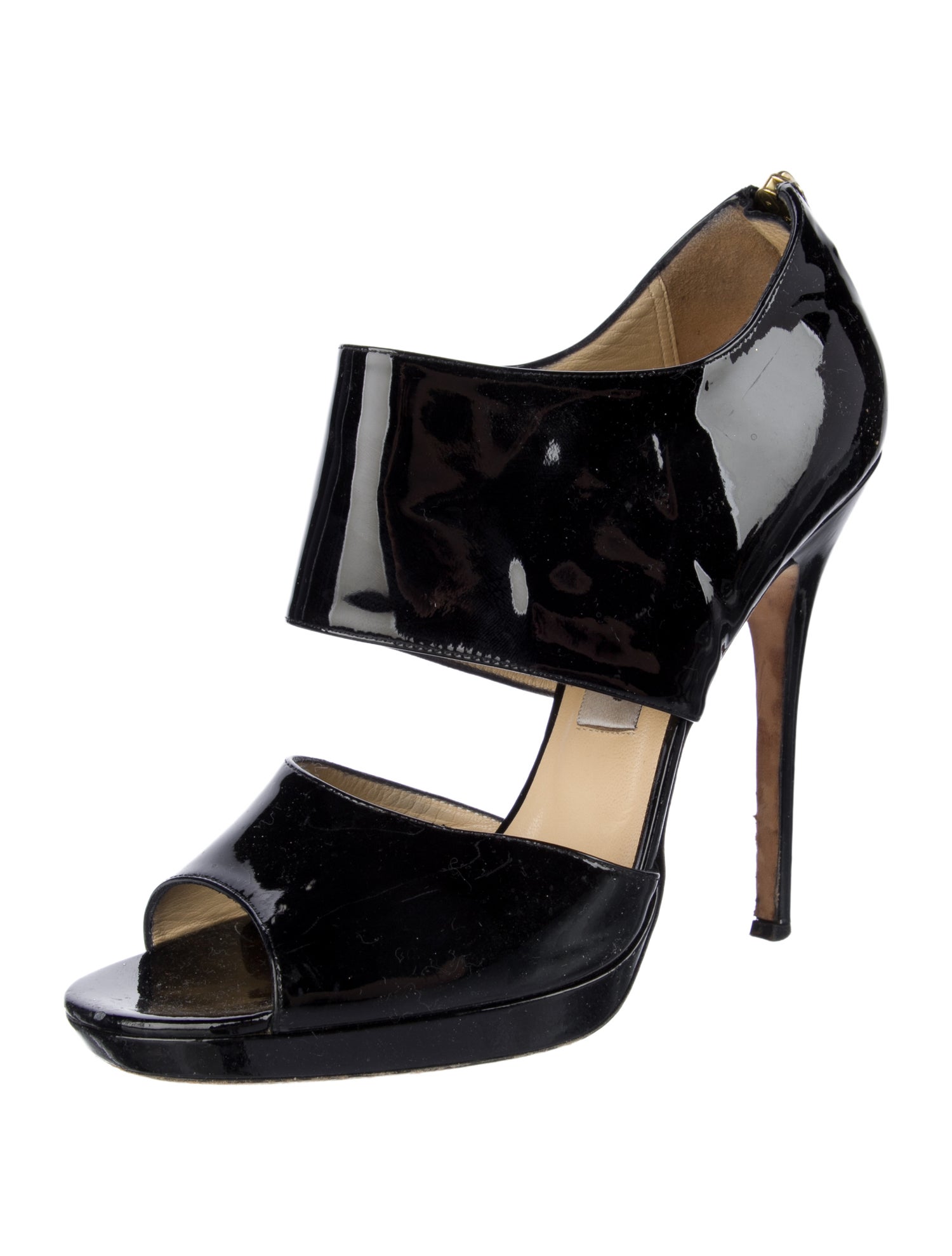 Jimmy Choo Patent Leather Cutout Accent Pumps